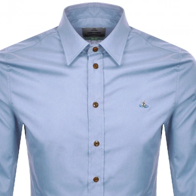 Shop Vivienne Westwood Poplin Classic Shirt Blue