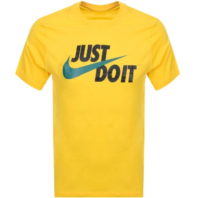 Nike Just Do It Logo T Shirt Yellow | ModeSens