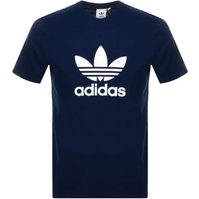 Shop Adidas Originals Trefoil T Shirt Navy
