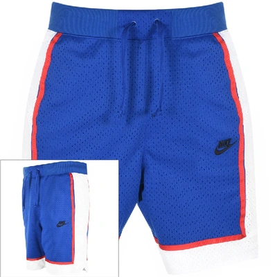 Shop Nike Logo Mesh Shorts Blue