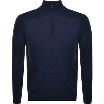 Shop Michael Kors Half Zip Merino Sweatshirt Navy