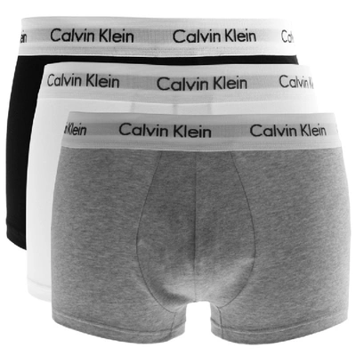 Shop Calvin Klein Underwear 3 Pack Boxer Trunks In Grey