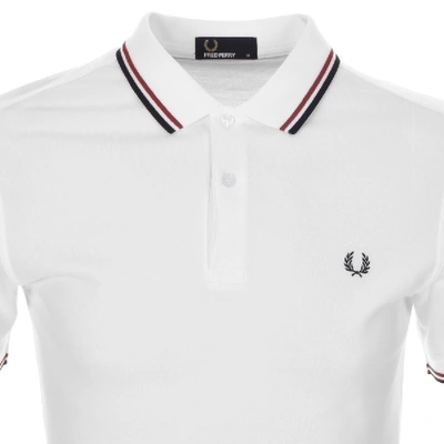 Shop Fred Perry Twin Tipped Polo T Shirt White