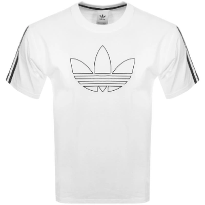 Shop Adidas Originals Outline Trefoil T Shirt White