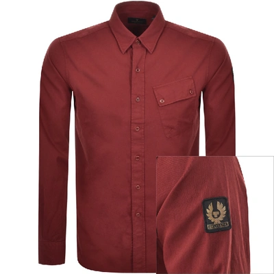 Shop Belstaff Long Sleeved Pitch Shirt Red
