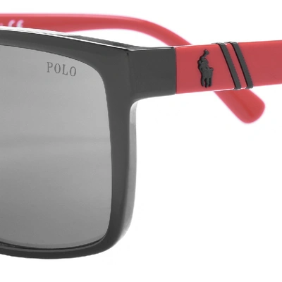 Shop Ralph Lauren Polo Player Sunglasses Black