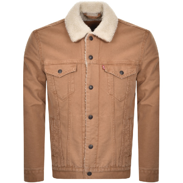 levi's sherpa trucker jacket brown