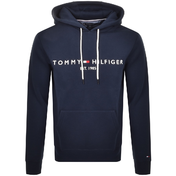 tommy hilfiger logo hoodie blue