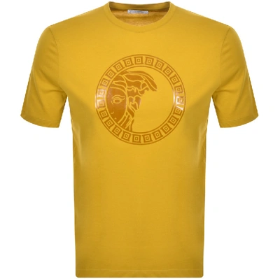 Shop Versace Medusa Logo T Shirt Yellow