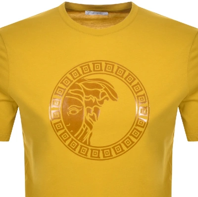 Shop Versace Medusa Logo T Shirt Yellow