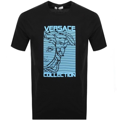 Shop Versace Medusa Logo T Shirt Black