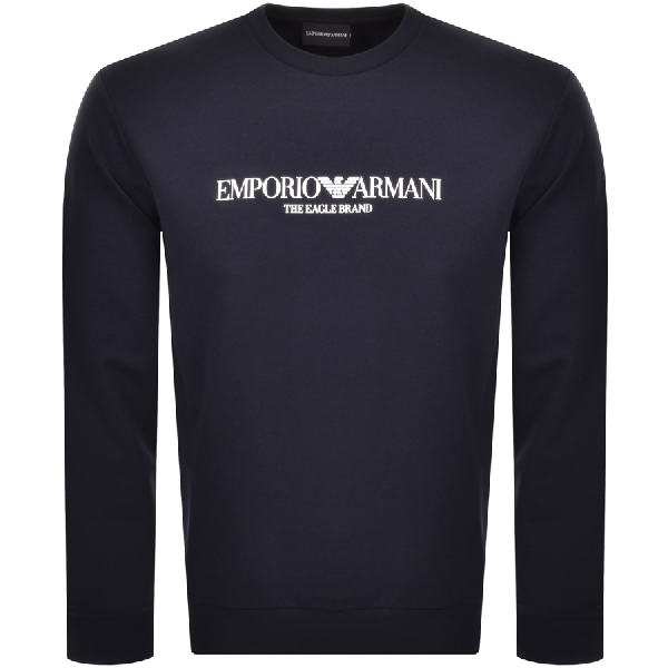 emporio armani crew neck logo sweatshirt