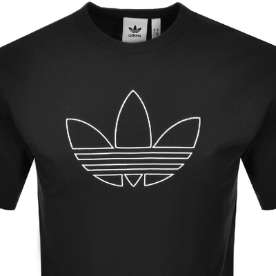 Shop Adidas Originals Trefoil Outline T Shirt Black