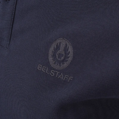Shop Belstaff Long Sleeved Polo T Shirt Navy