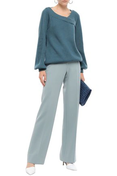 Shop Brunello Cucinelli Woman Ribbed Cashmere Sweater Teal