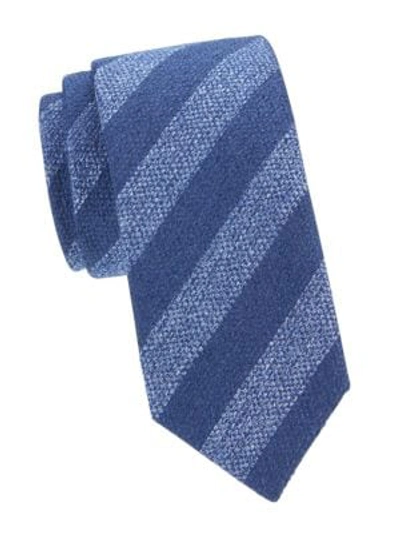 Shop Charvet Diagonal Stripe Silk & Wool Tie In Navy