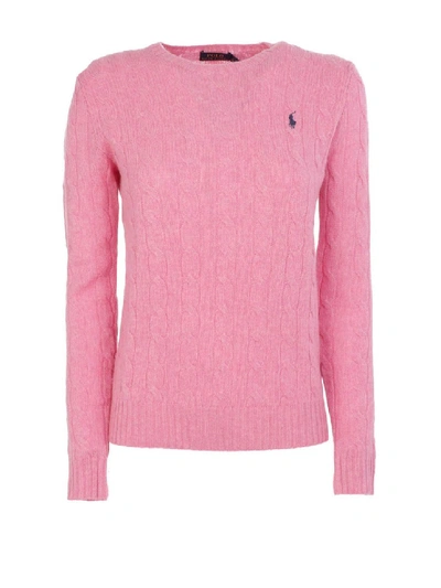 Shop Polo Ralph Lauren Cable Knit Merino Cashmere Sweater In Pink