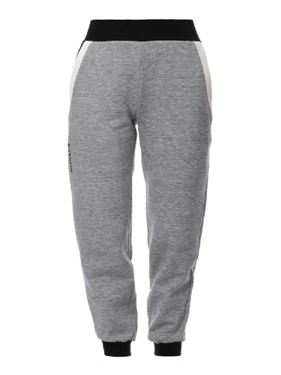 Shop Givenchy Logo Embroidery Cotton Blend Joggers In Grey