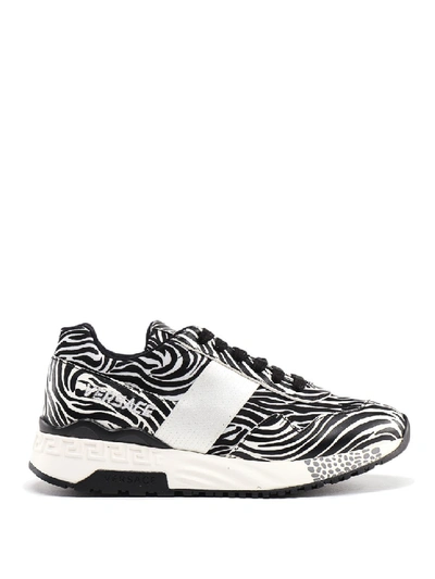 Shop Versace Achilles Zebra Printed Sneakers In White