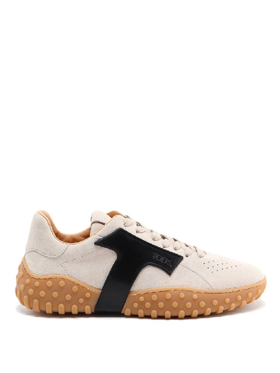 Shop Tod's Gommini Detailed Suede Sneakers In Neutrals