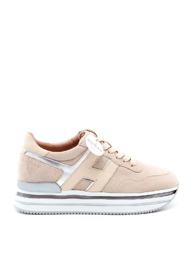 Shop Hogan H483 Nubuck And Leather Sneakers In Grey