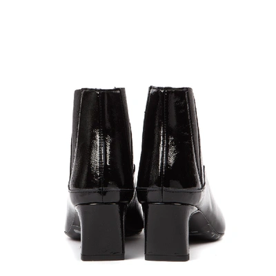 Shop Mcq By Alexander Mcqueen Black Metta Chelsea Patent Leather Ankle Boot  <br>