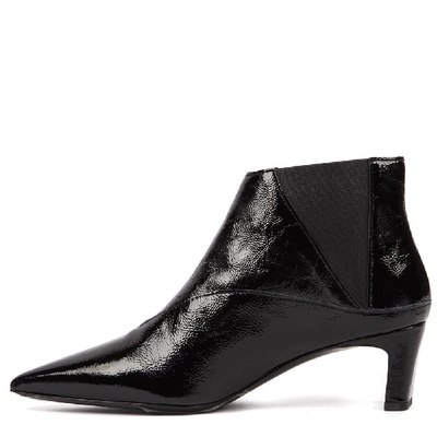Shop Mcq By Alexander Mcqueen Black Metta Chelsea Patent Leather Ankle Boot  <br>