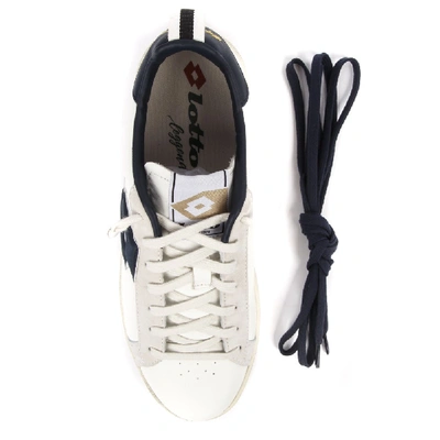 Shop Lotto Leggenda White Autograph Leather Sneaker In Neutrals