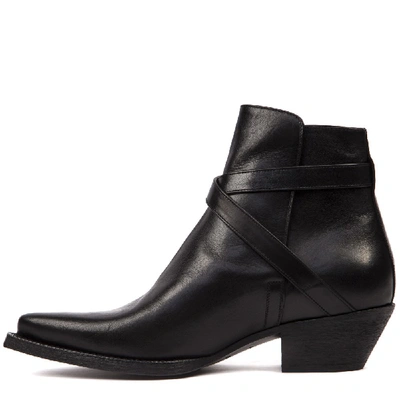 Shop Saint Laurent Black Leather Wyatt Ankle Boots