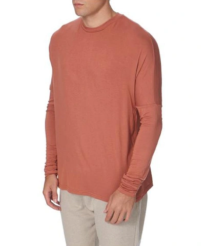 Shop Adyn Essential Men Orange Long Sleeve T-shirt In Brown