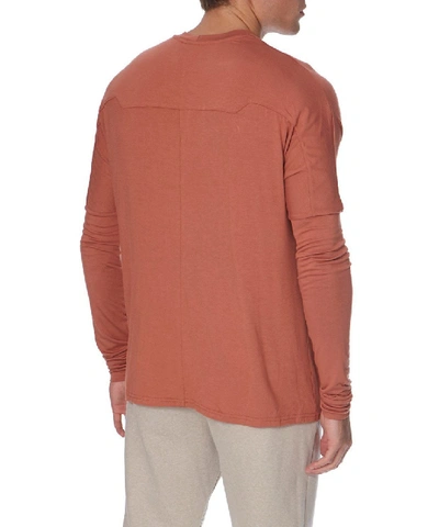Shop Adyn Essential Men Orange Long Sleeve T-shirt In Brown
