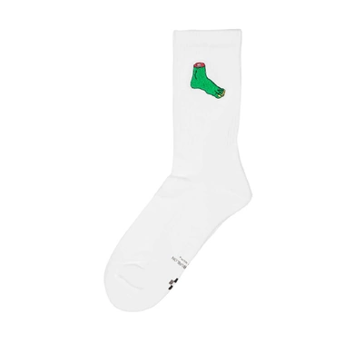 Shop Marcelo Burlon County Of Milan Foot Short Socks In White
