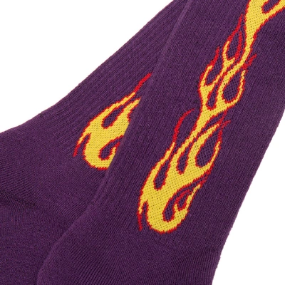 Shop Palm Angels Flame Socks In Grey