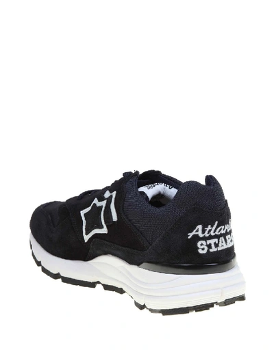 Shop Atlantic Stars Sneakers Polaris In Camoscio E Nylon Colore Blu In Black