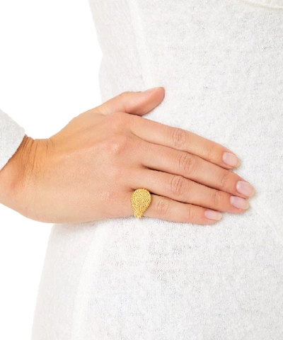 Shop Maria Stern Signet Textured Women Gold Ring In Not Applicable