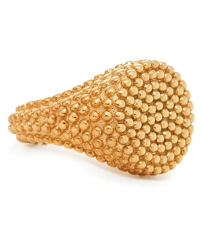 Shop Maria Stern Signet Textured Women Gold Ring In Not Applicable