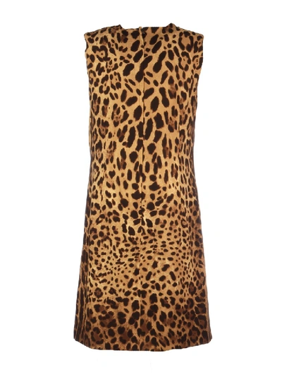 Shop Dolce & Gabbana Printed Silk Dress In Black