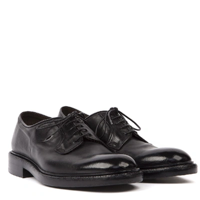 Shop Green George Black Leather Laced Shoes