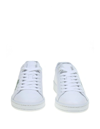 Shop Kenzo Tennix Low Top Sneakers In White Color Leather