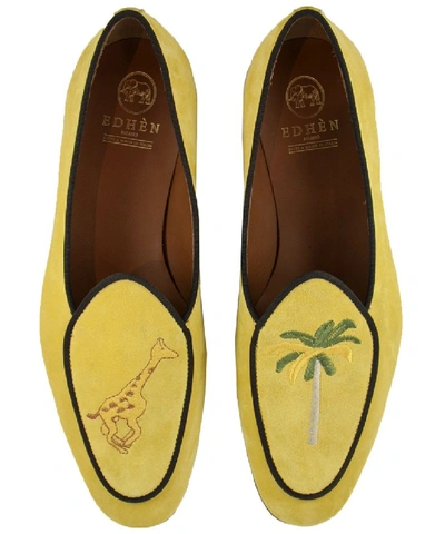 Shop Edhen Milano Kensington Men Yellow Slippers In Gold