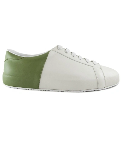 Shop Edhen Milano Soho Covered Men Green And White Sneakers