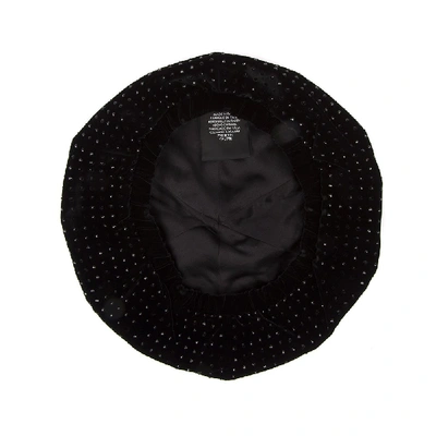 Shop Saint Laurent Black Velvet Diamante Hat