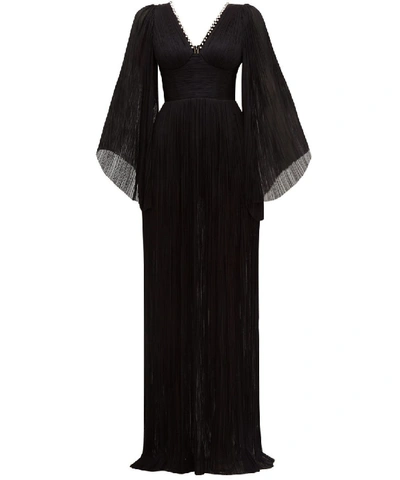 Shop Maria Lucia Hohan Women Catalina Metallic Tulle Silk Dress Black