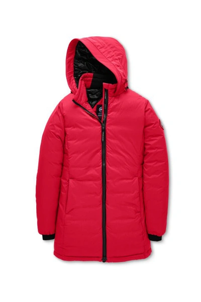 Shop Canada Goose Camp Jacket With A Hood In Red