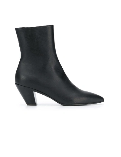 Shop A.f.vandevorst Black Leather Point Toe Ankle Boots