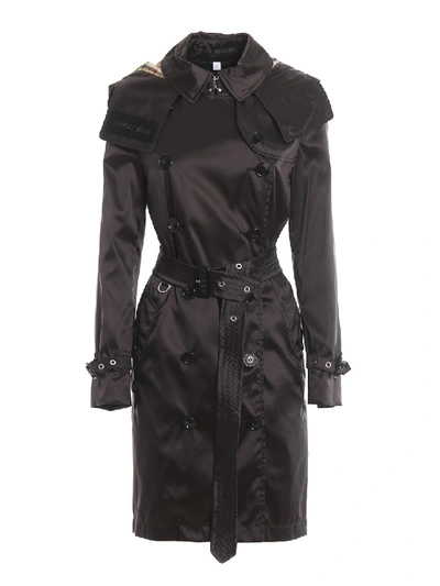 Shop Burberry Kensington Black Light Trench Coat