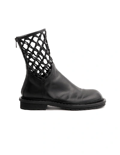Shop Ann Demeulemeester Net Ankle Boot Tucson Nero In Black