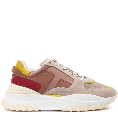 Shop Tod's Multicolor Suede & Fabric High Sneaker In Neutrals