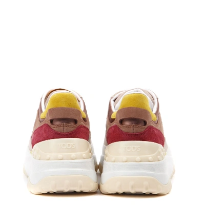 Shop Tod's Multicolor Suede & Fabric High Sneaker In Neutrals
