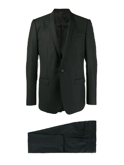 Shop Dolce & Gabbana Virgin Wool Black Formal Suit